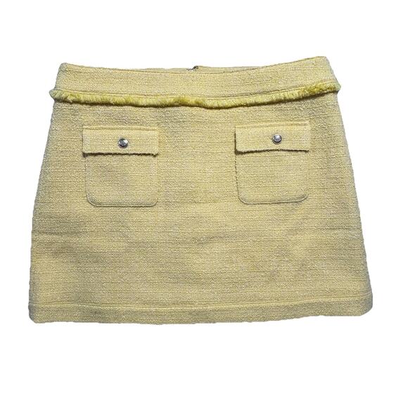 J.Crew Tweed Wool Blend Gold Button Detail Skirt Sz 16 Academia Old Money Preppy - Picture 1 of 6